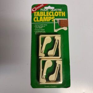 Vintage 1991 Coghlan's Spring Loaded Tablecloth Clamps 4-Pack No 9211 New